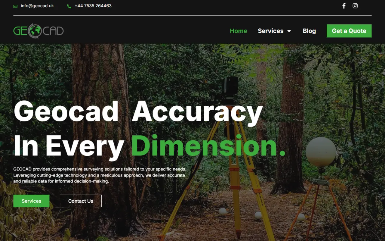 GEOCAD LTD – strona firmy geodezyjnej (UK)