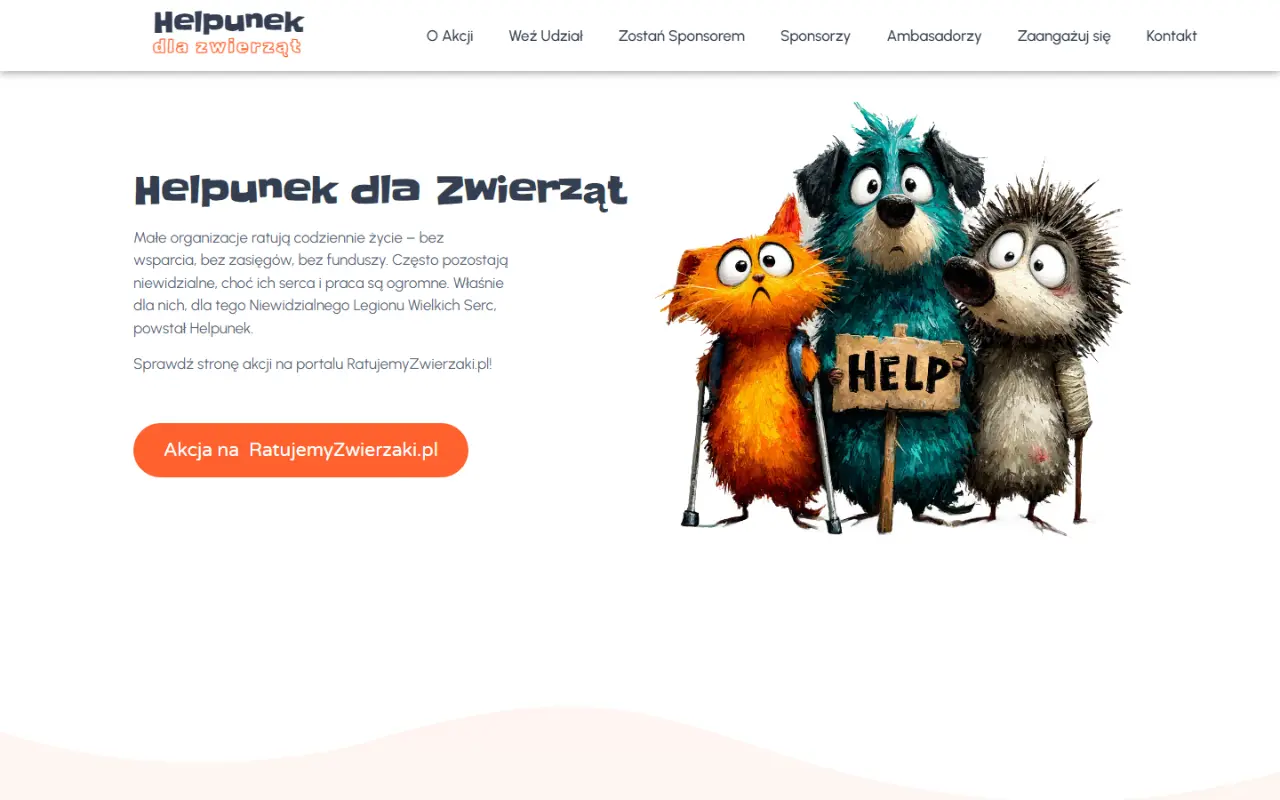 Helpunek dla Zwierząt – strona fundacji