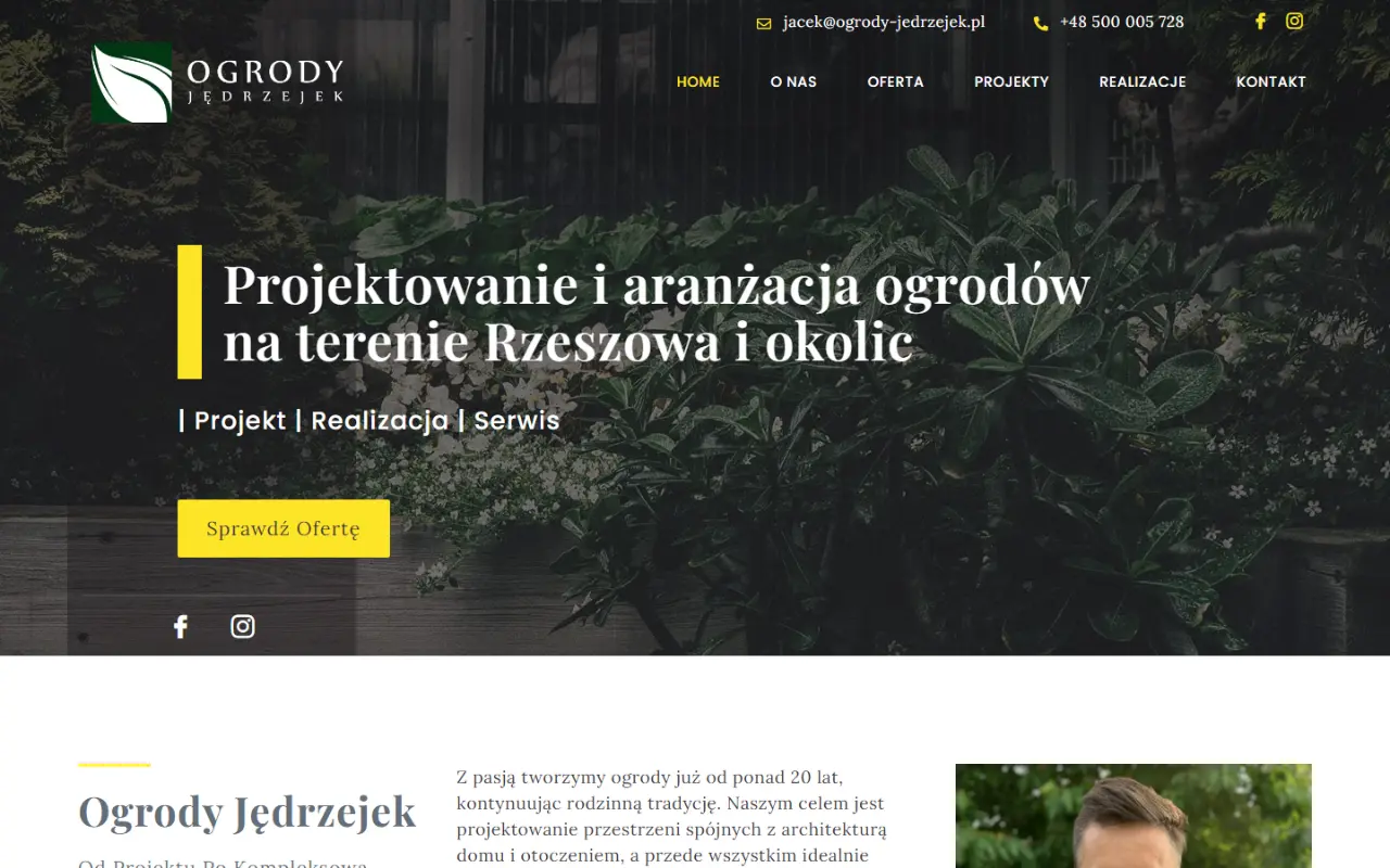 Ogrody Jędrzejek – strona firmy projektującej ogrody